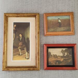 Gallery Wall Art Trio - Winslow Homer, Ter Brugghen & Tonalist Landscape - Gold